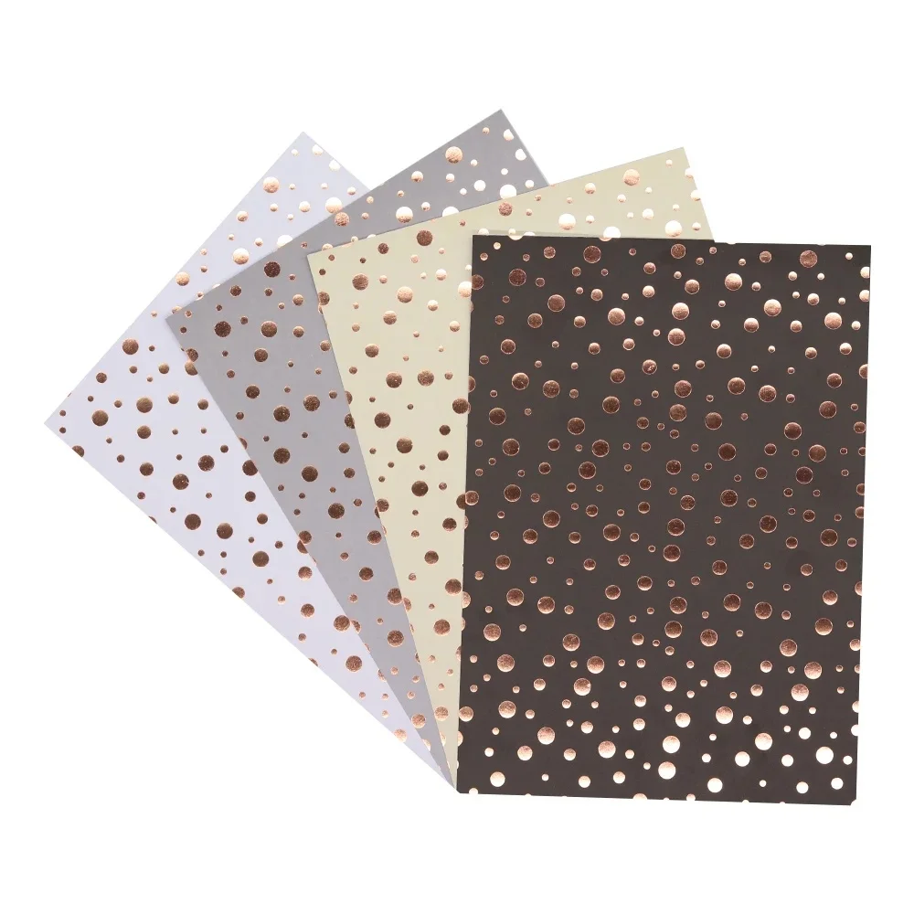 Kreative Goldblattblätter im A4-Format, strukturiertes, dekoratives Scrapbooking-Papier, Gold-Silber-Folien-Bastelpapierblock für Planer und Journaling – Detail 3