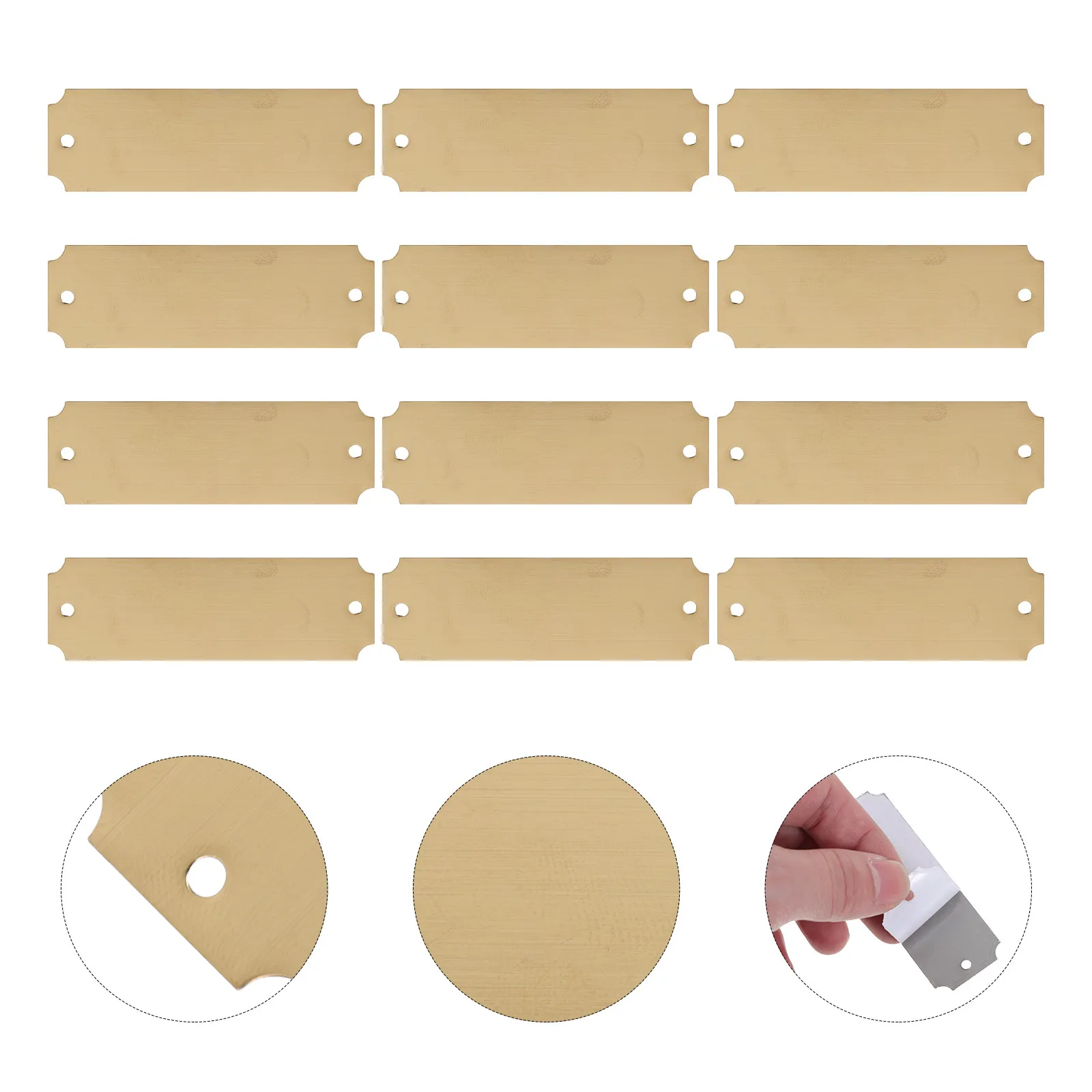 

12 шт. прямоугольных заготовок для гравировки из нержавеющей стали, 3x1 дюйм, металлические бирки для багажа, идентификационные таблички для офиса, рукоделия, DIY