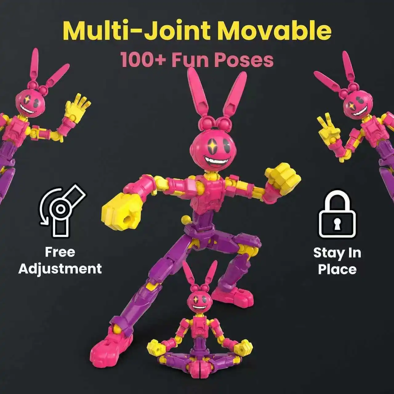 Magical Circus Same Style As Pamny Jax 3D Printed Joint Movable Rabbit DIY Full Body Stress Relief Toy Halloween Y2k Fashion
