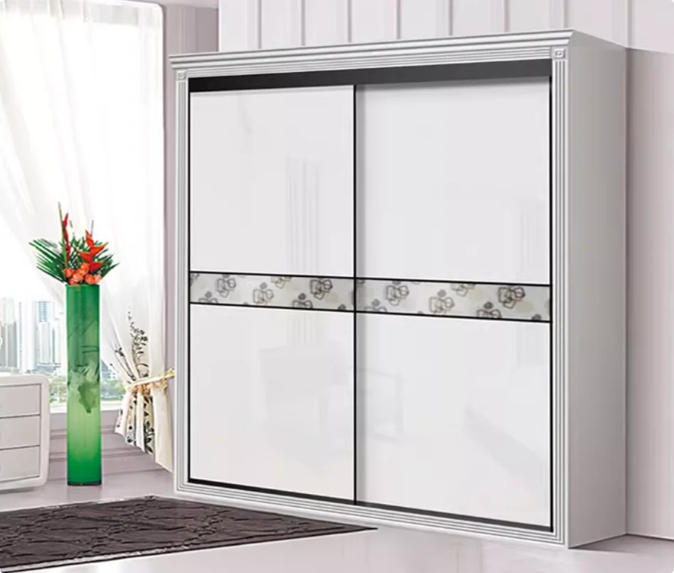 50/60/70cm No grooves aluminum alloy Wardrobe Moving door track Push pull Sliding gate double chute Guide Cabinet Wheel track