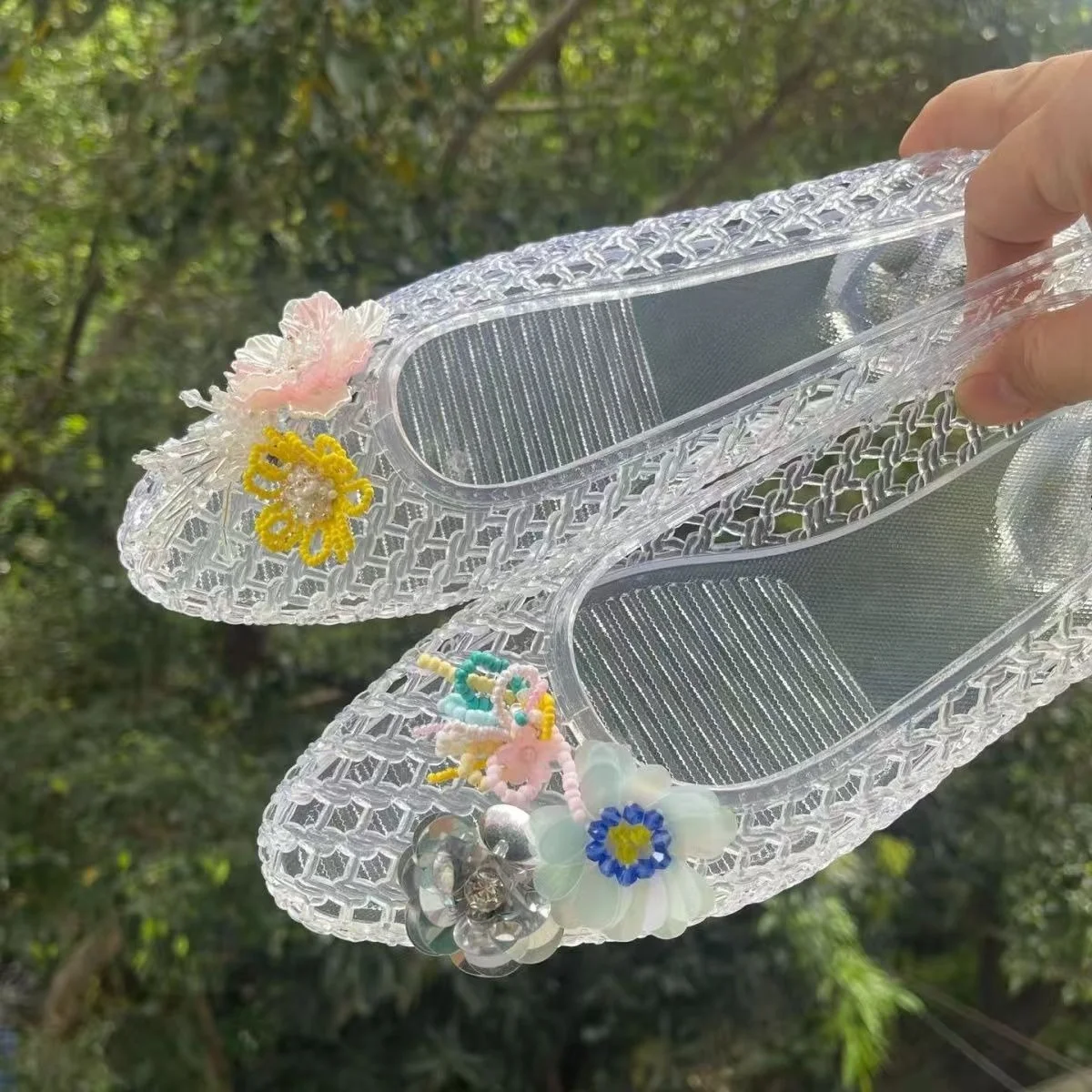 

Fashion Crystal Shoes Decorations Advanced Dead Flower Pearl Bow Sequin Shoe Charms Set DlY Detachable Shoes Chic Vacation Shoes