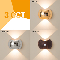 LED Charging Wall Lamp 3CCT Magnetic Suction No Drilling Gold/Silver/Walnut Style Indoor Atmosphere Lighting