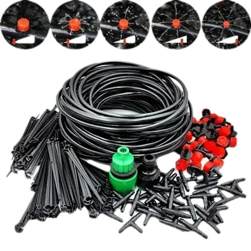 

Micro Drip Irrigation System Portable 5-20M Automatic Watering with Adjustable Drippers Misting Watering Kits Garden Hose