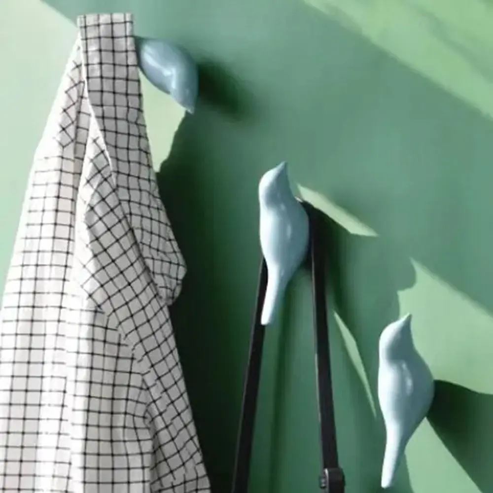 

Elegant Cute 3D Creative Bird Wall Hook Luxury Space-saving Bird Resin Wall Hook Modern Home Coat Hook Bathroom