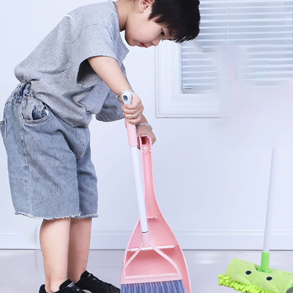 1 conjunto criança ferramenta de limpeza limpeza mini vassoura pá durável seguro crianças conjunto limpeza para a família ajudando mini pá