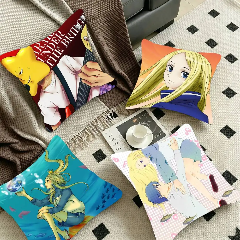 A-Arakawa Under The Bridge ANIME Pillow Case Fashion Square Pillowcase Bedroom Sofa Room Ins Decoration Leisure