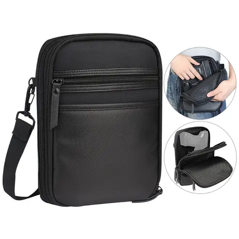 Marsupio portatile da uomo in pelle PU marsupio tattico per pistola custodia per pistola da trasporto nascosta fondina universale militare Molle Hip marsupio