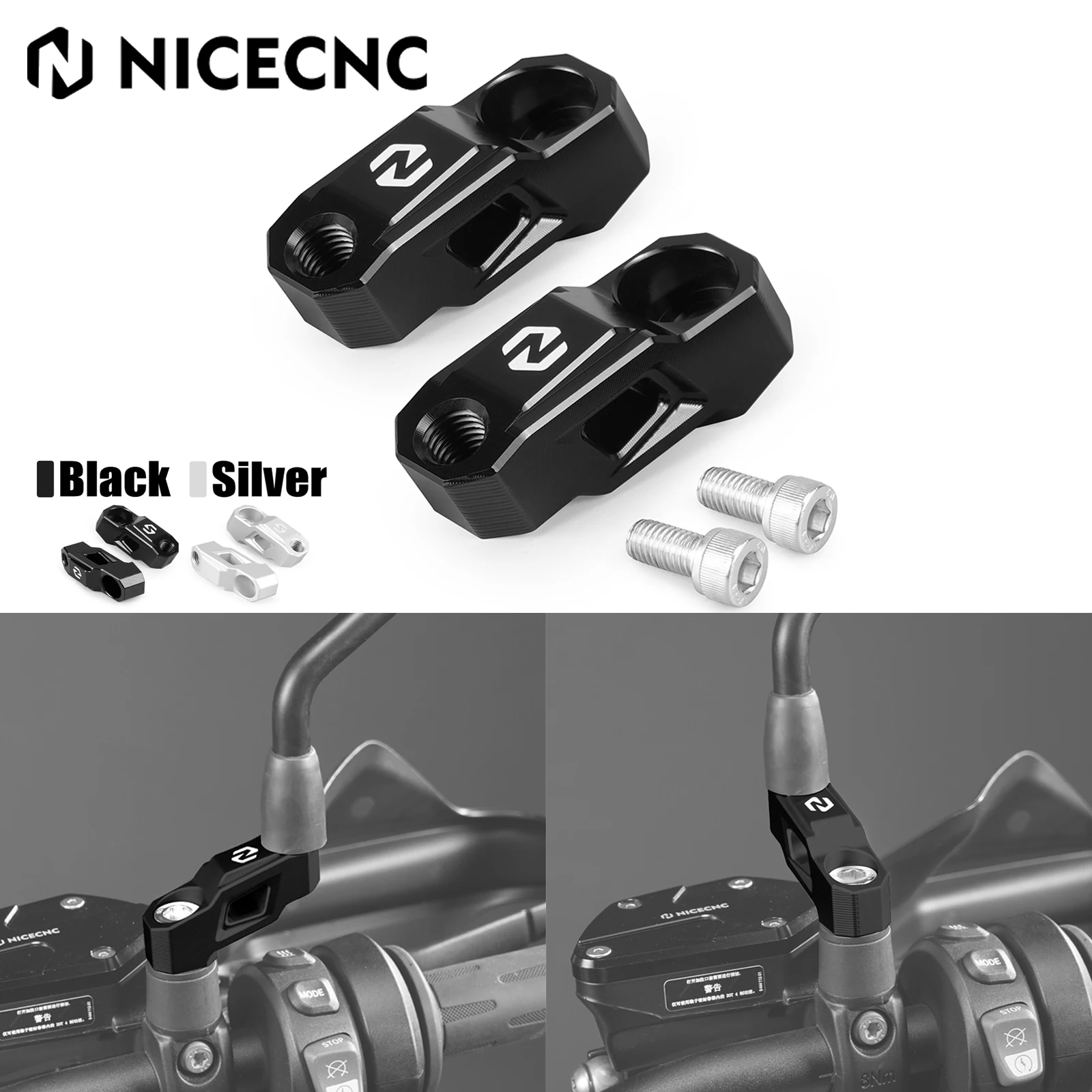 

For 2019-2024 BMW R1250GS/Adventure R1250GSA Rearview Mirrors Extension Riser Extend Adapter R1200GS ADV Adventure 2013-2018