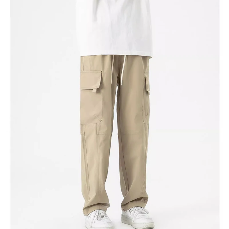 Outdoor casual work pants new pure cotton middle-aged plus size summer loose and wear-resistant work pants for men