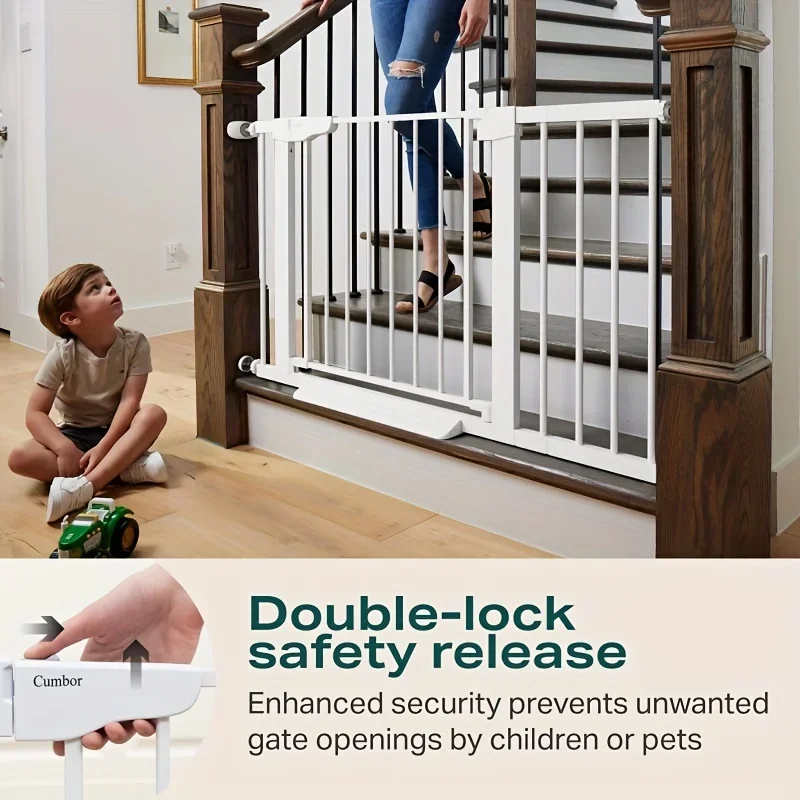 Baby Gate For Stairs, Easy To Install Splicable Pressure Mounted Pet Gate, Perfect For Families With Children And Pets.