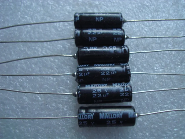 

1pcs/1lot Original American Mauroli MALLORY 25V 22UF axial NP non-polar electrolytic capacitor