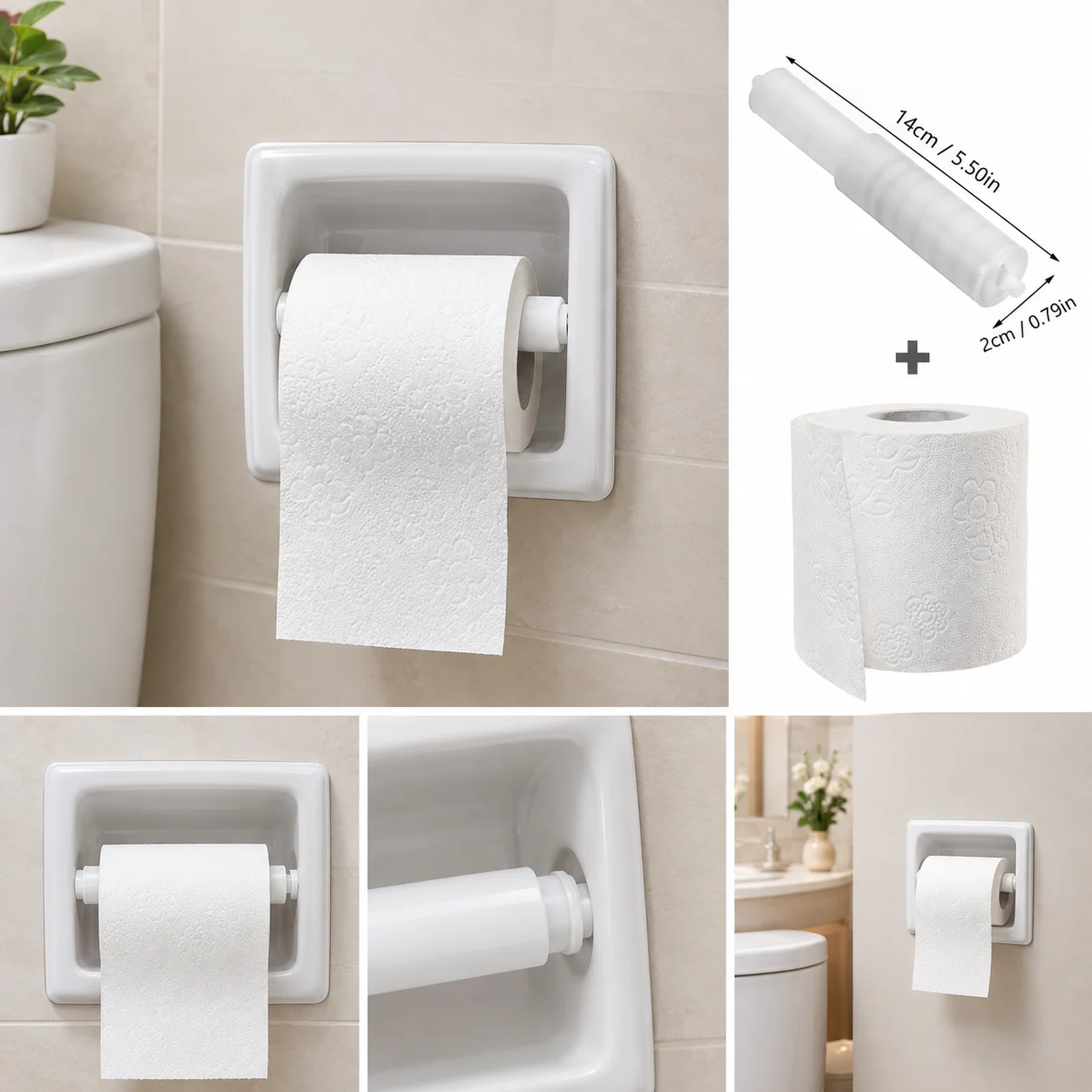 Toilet Paper Rod Toilet Paper Holder Roller  Replacement Rod Plastic Tissue Rod Bathroom Toilet Spring Loaded Replacement