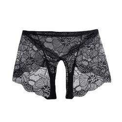 Sexy Women Lingerie Underwear Women Sexy Open Crotch Panties Lace Transparent Thongs Crotchless Underpants Lace Sexy G-string