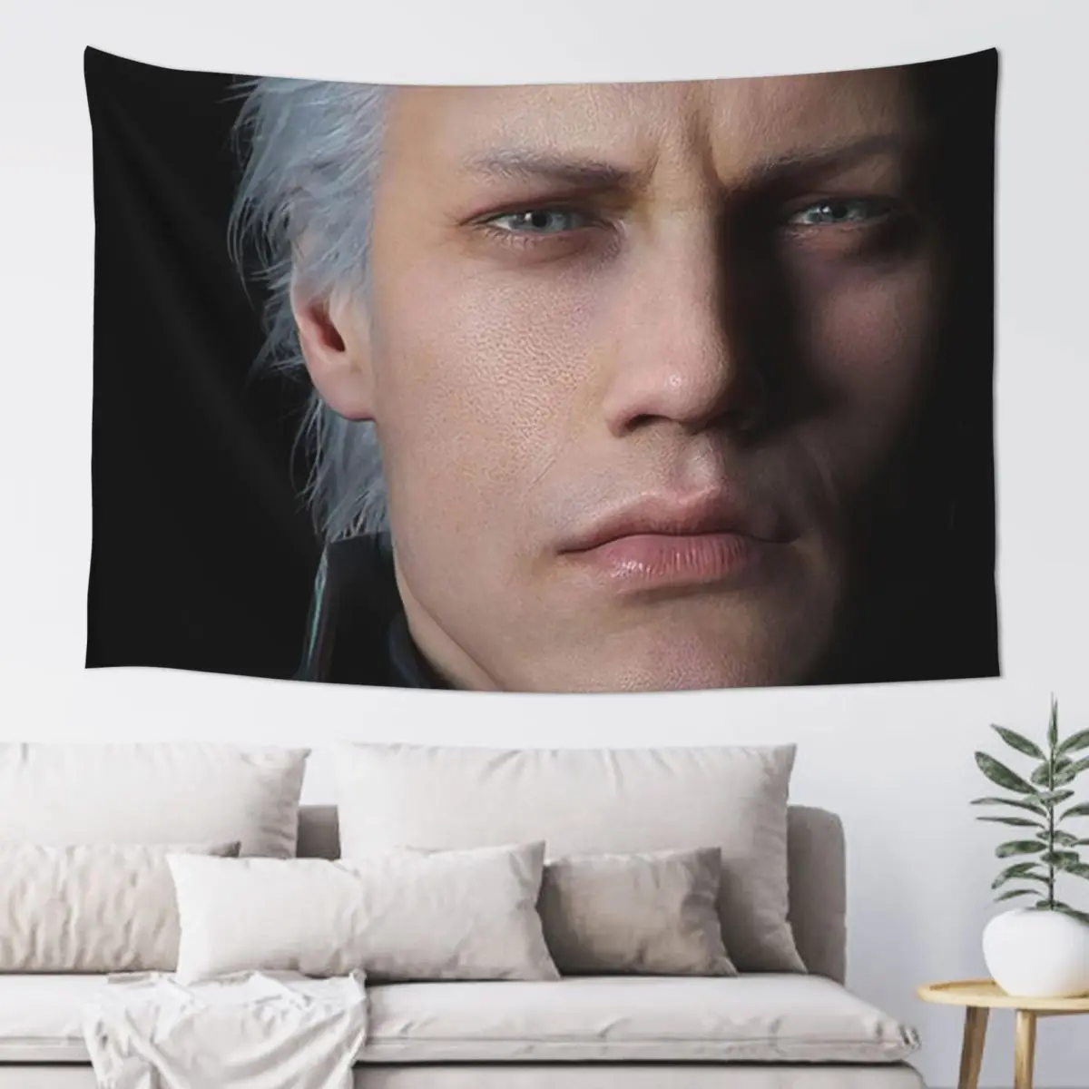 Devil May Cry 5 - Vergil Poster Tapestry Hippie Wall Hanging Aesthetic Home Decoration Tapestries for Living Room Dorm Room