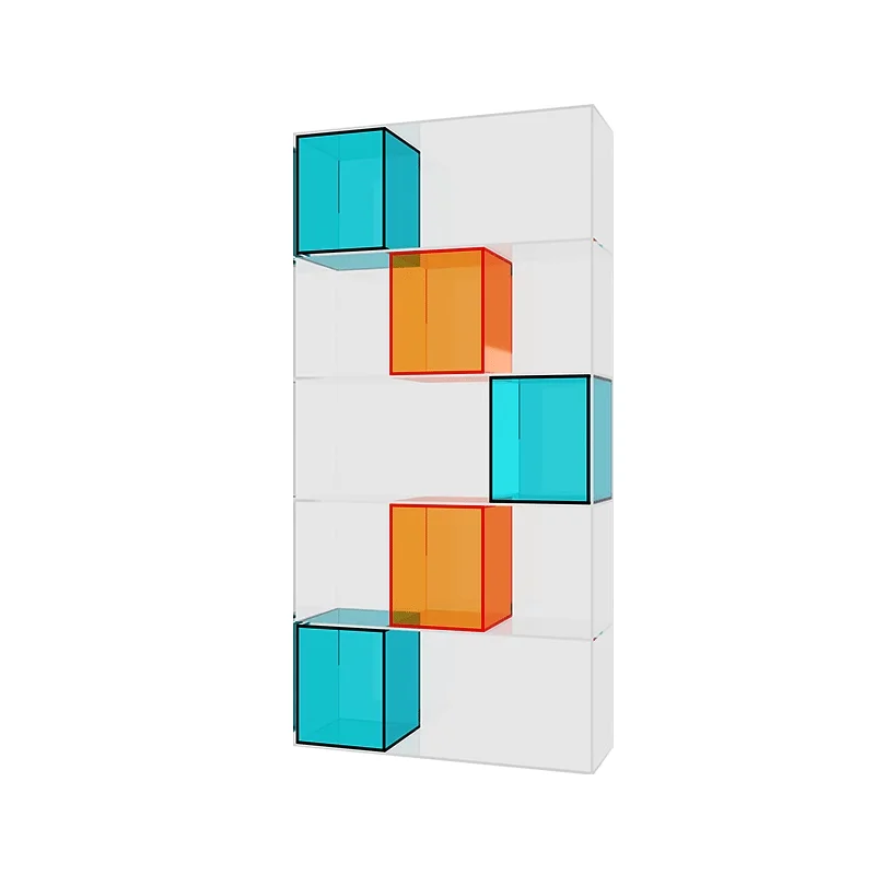 

Light luxury acrylic bookshelf Floor-to-ceiling living room storage display rack Office partition figure rack Multifunctional