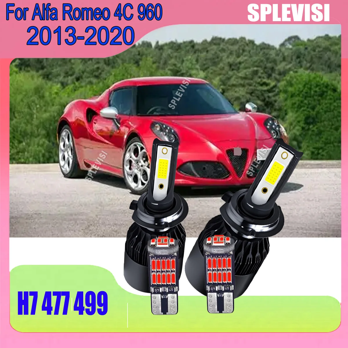 

High Efficiency LED H7 60W Headlight Conversion Kit Durable, Long Lifespan For Alfa Romeo 4C 960 2013 2014 2015 2016 2017-2020