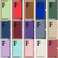Square Liquid Silicone Case For Samsung Galaxy S24 S23 S22 Ultra S21 S20 FE Plus A52 S25 Camera Protection Soft Candy Case Cover