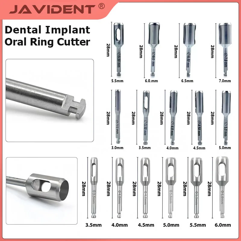 1Set Dental Implant Long Trephine Bur Stainless Steel Implant Tissue PunchGingival Ring Cutter Lab Product Surgical Instrument