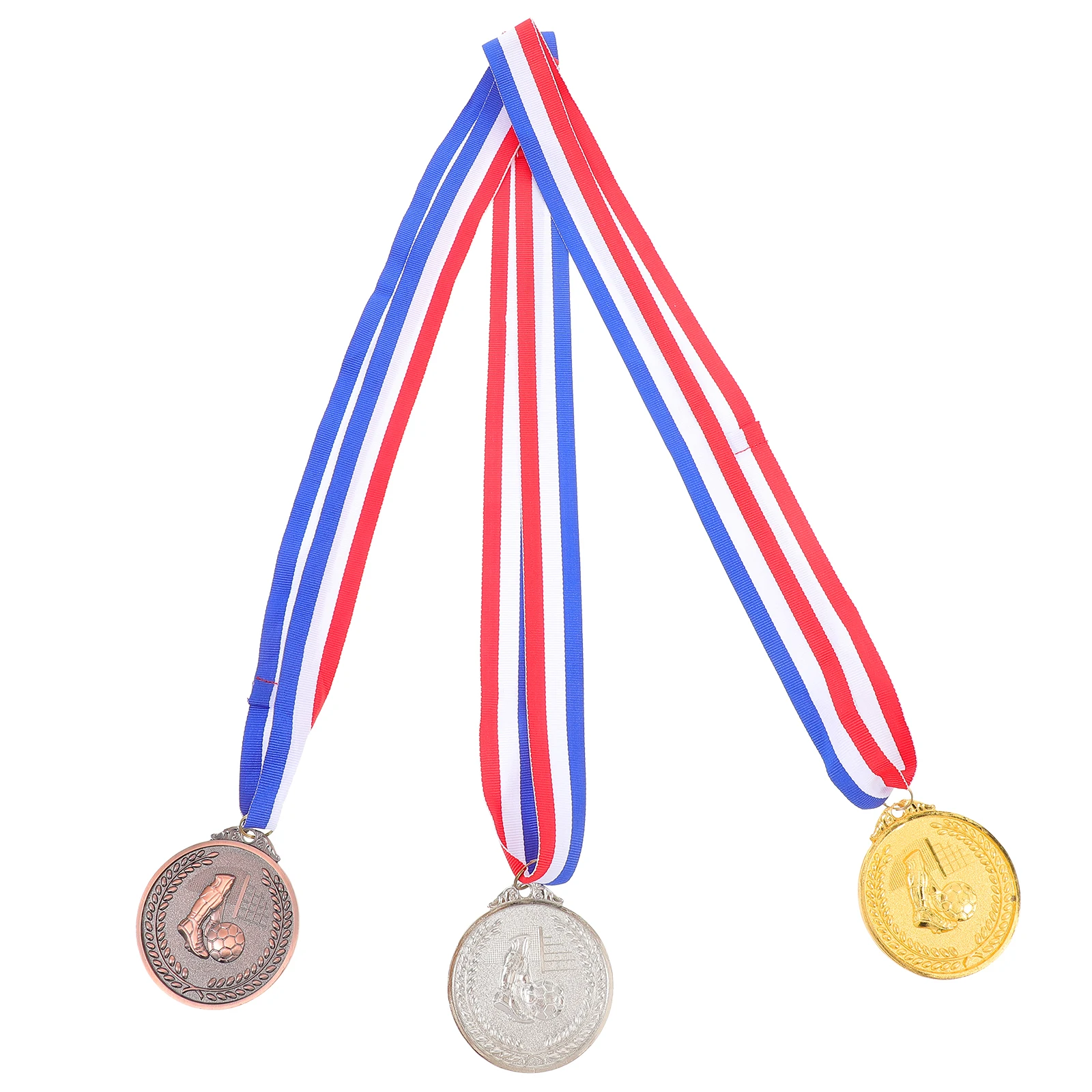 

3 Pcs Prop Football Award Medals 6 5cm Gold Silver Bronze Football Award Newborn Photo Accessories Metal Medals Set