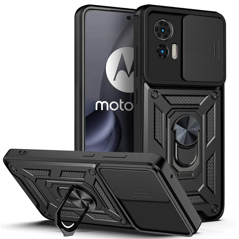 For Motorola Moto Edge 30 Neo 5G Case Magnetic Holder Ring Armor Cases For Moto Edge30 Neo 30Neo Slide Lens Camera Protect Cover