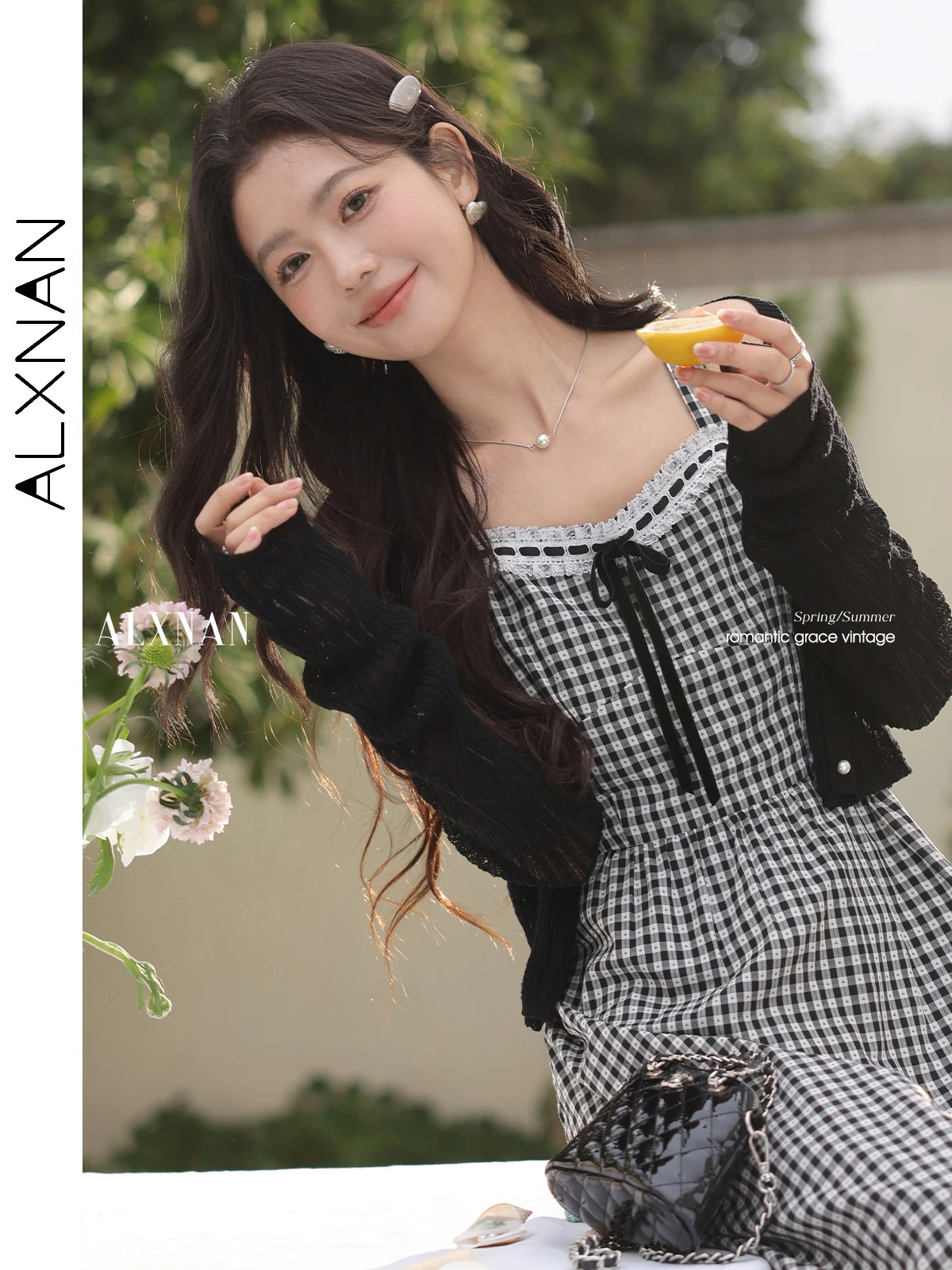 

ALXNAN Women's Cardigan 2025 Summer Black Thin Long Sleeve Knitwear Elegant Casual Office Commute Short Tops Ladies New L53937SY