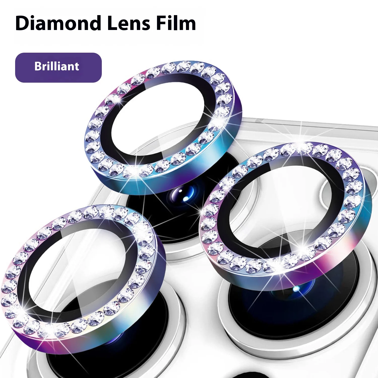 

2-3Pcs For Phone16Pro Lens Film Shiny Protective Grain Eagle Glasses Head Stick Diamond Trend Cool Scratch And Crack Resistant