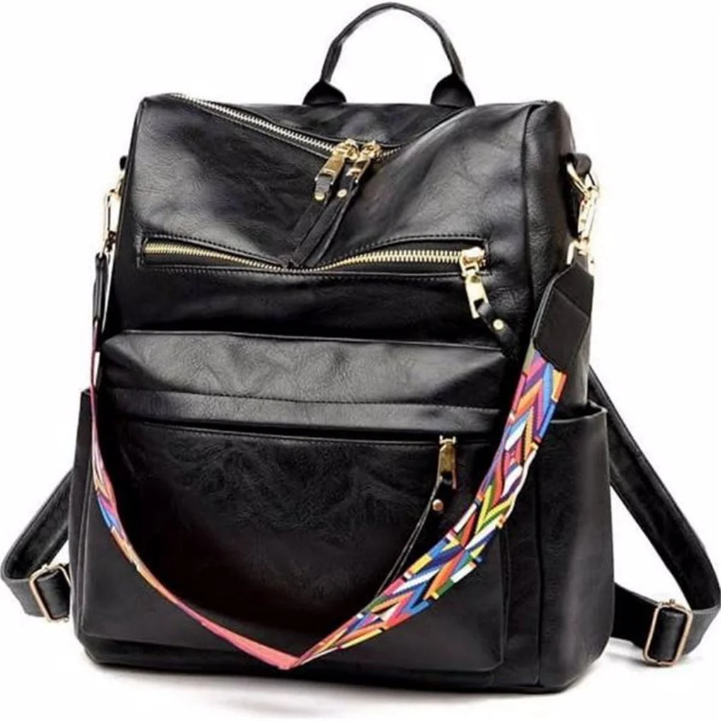 

PU Leather Backpack Purse For Women Convertible Ladies Fashion Casual Large School Shoulder Bags
