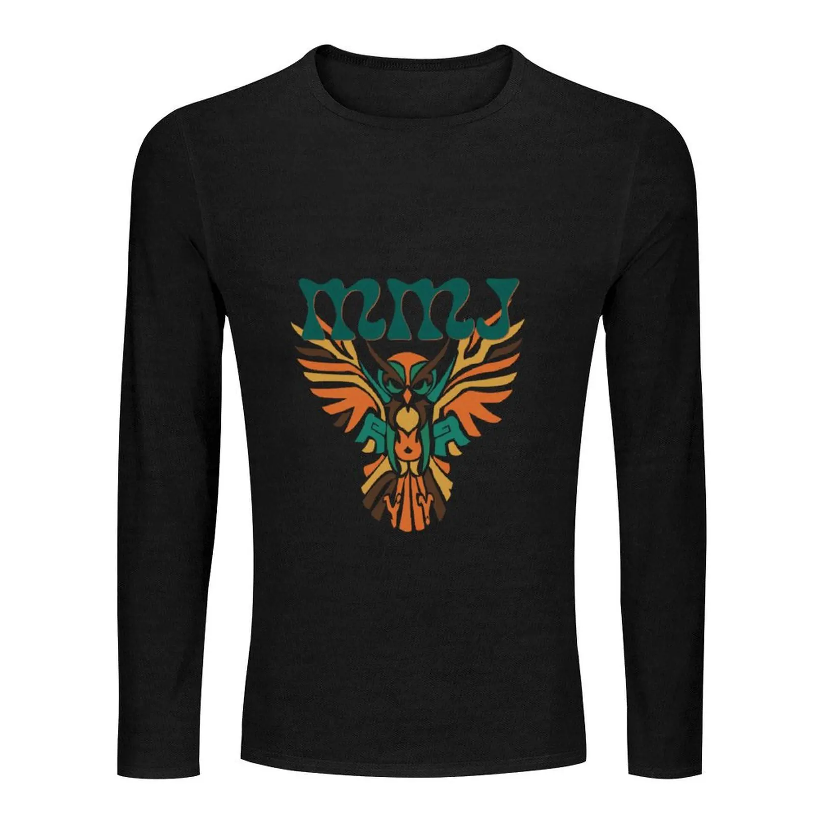 MMJ Owl stencil design Long T-Shirt sublime t shirt men workout shirt