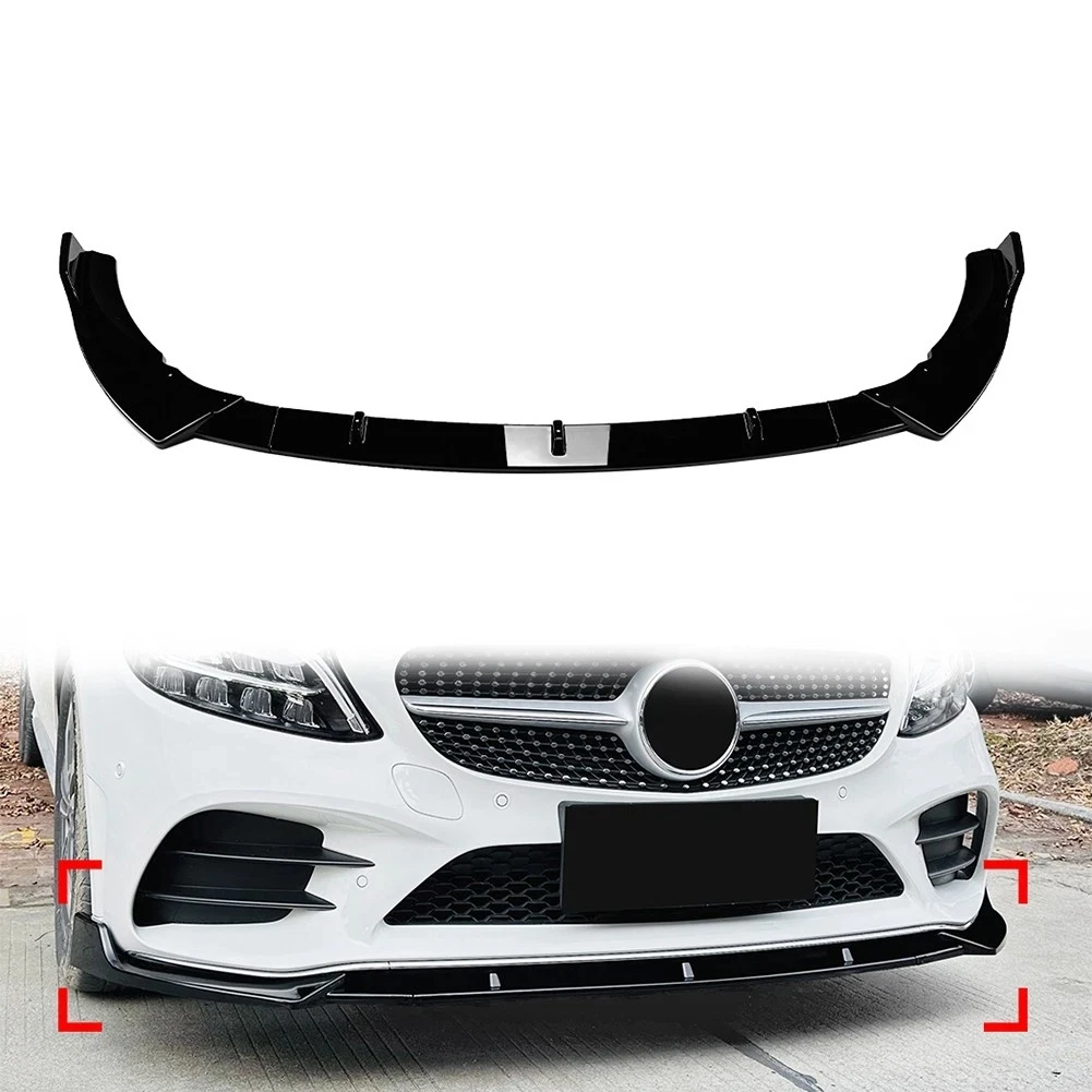 

Car Front Bumper Lip Spoiler For Mercedes-Benz W205 C205 S205 C43 C180 C200 C300 2019-2021 AMG-Line Bumper Splitter Lip Bodykit