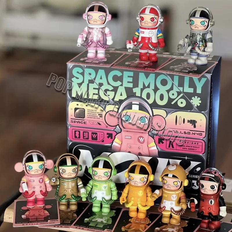 Original POP MART MEGA SPACE MOLLY 100% SERIES 3 caja ciega de juguete Kawaii Anime figura de acción sorpresa caja misteriosa regalo de Navidad