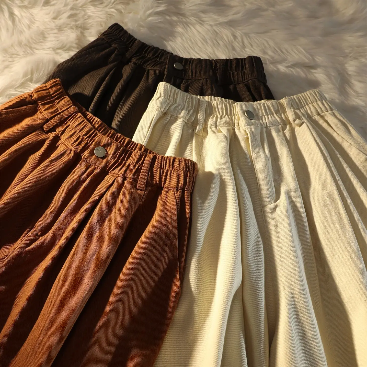 

Cargo Pants Women Popular Loose Solid All-match Students Ulzzang Vintage Minimalist Classic Basic Teens Tender Female Clothes