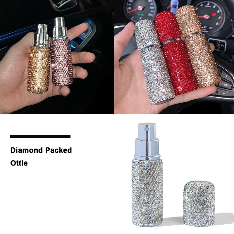 10ml Rhinestone Car Perfume Spray Bottle Refillable Bottles Mini Potable Bling Empty Cosmetic Containers Atomizer Bottle