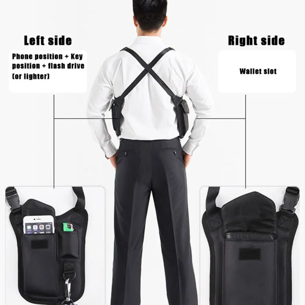 Large Capacity Underarm Hidden Bag Adjustable Shoulder Straps Shoulder Bag Anti Theft Bag Light Weight Terylene Underarm Wallet