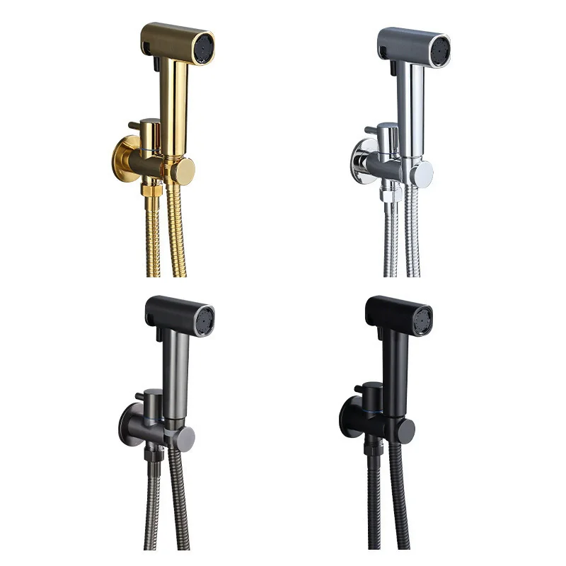 Gold Spray Gun Shower Handheld Bidet Sprayer Set Grey Handheld Toilet Bidet Faucet Sprayer Shower Nozzle Self Cleaning