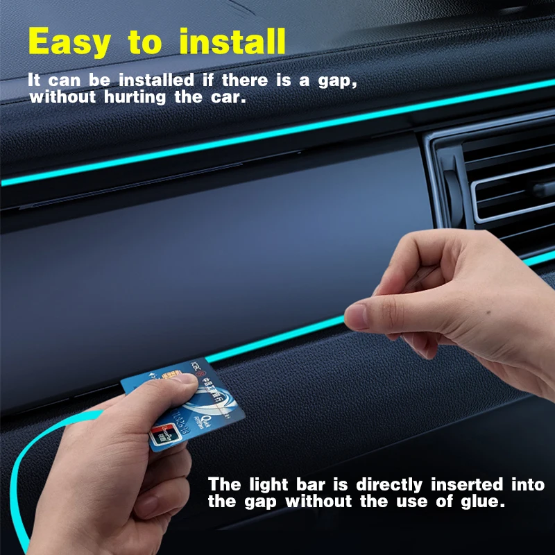 Niscarda 1M/3M/5M Car Interior Ambient LED Strip Light Decoration Garland Wire RopeTube Line Flexible Neon Lamp With USB Drive
