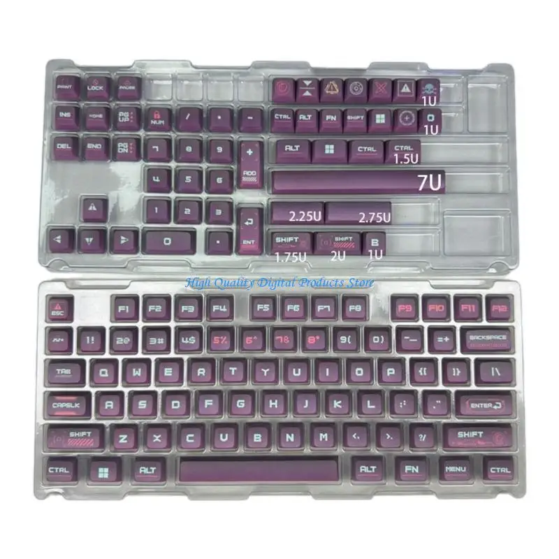 U2JE 128KEYS CYBER TYPE KEYCAPS ارتفاع XDA للوحة المفاتيح الميكانيكية مجموعة KEYCAP