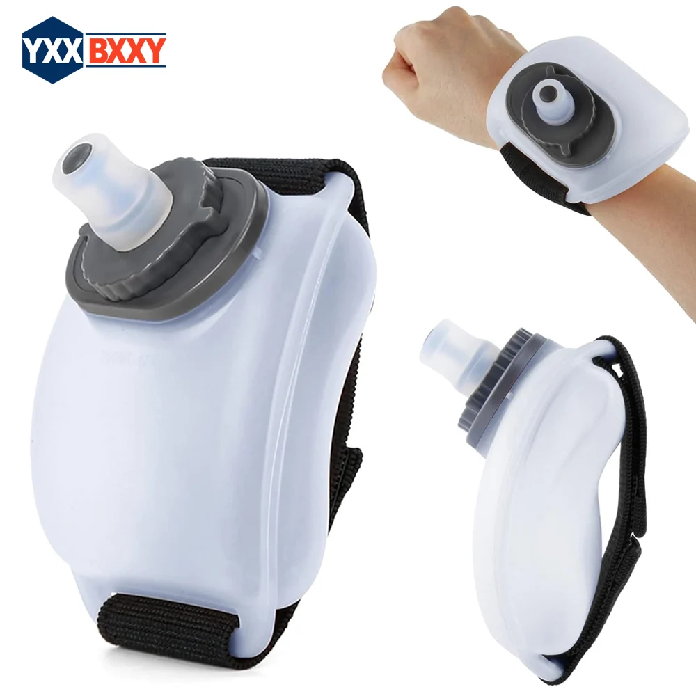 

1PCS Wrist Water Bottle, Wearable HandsFree Silicone 200 ml Running Water Bottle, Sports Portable Fitness Cycling Marathon Rock