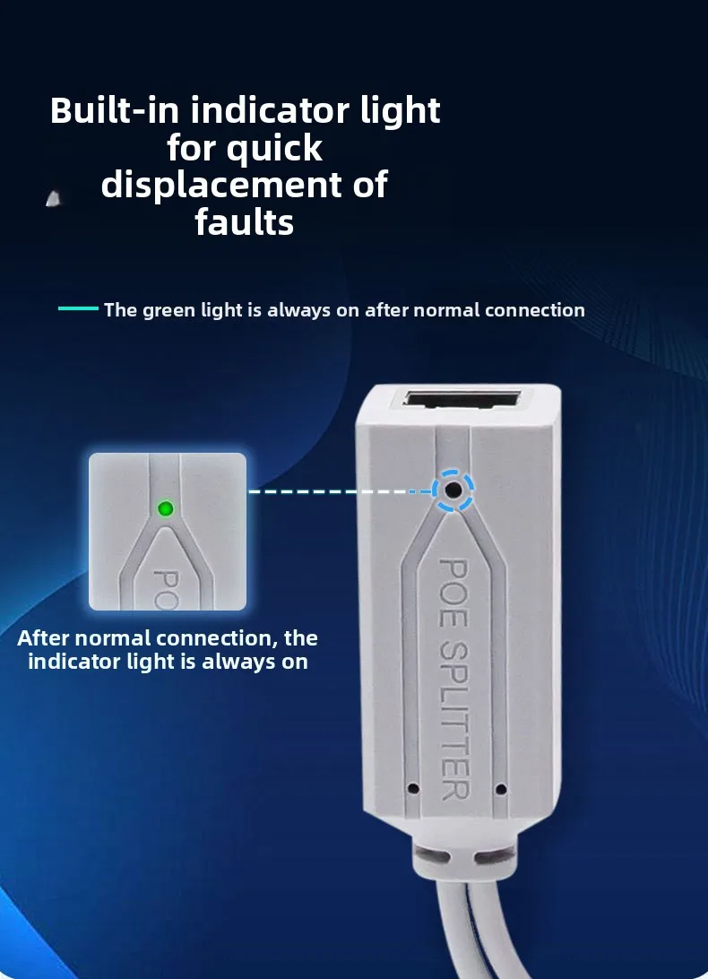 48V To 12V POE Connectors Adapter Cable Splitter Injector Power Supply