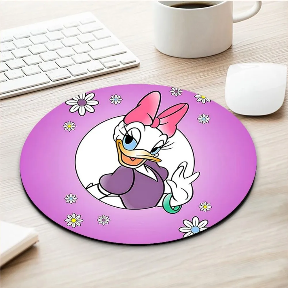 Daisy Duck Mousepad Small Round Speed Version Game Computer Keyboard Office Table Mat PC Laptop Mouse Mat Desktop Mat