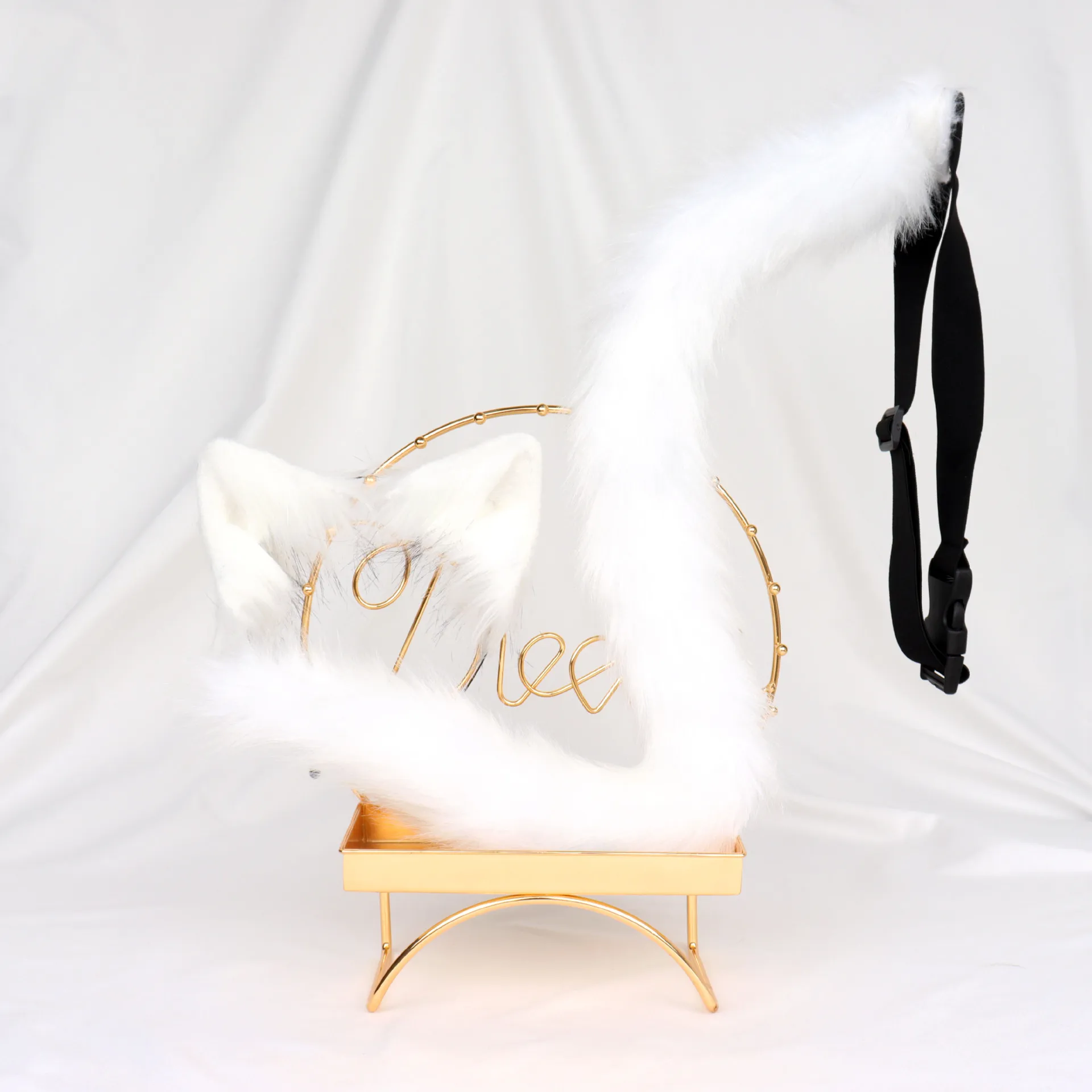 FOR COSPLAYING Handmade plush cat animal ears simulation cat ears headband maid tail