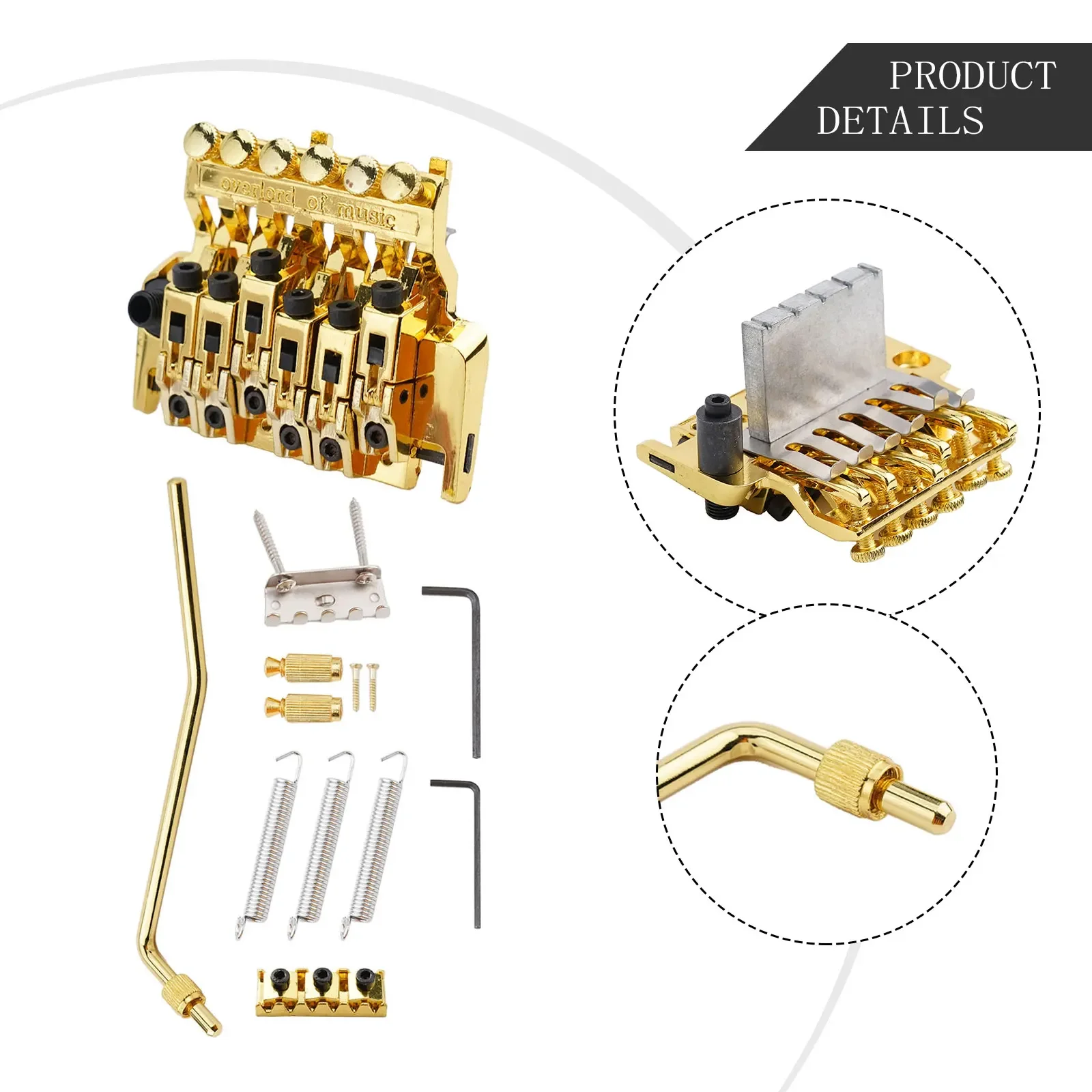 

Attention To Detail Tremolo Bridge String Tension Aftermarket Replacement Locking Nut Tremolo Bridge Set Zinc Alloy