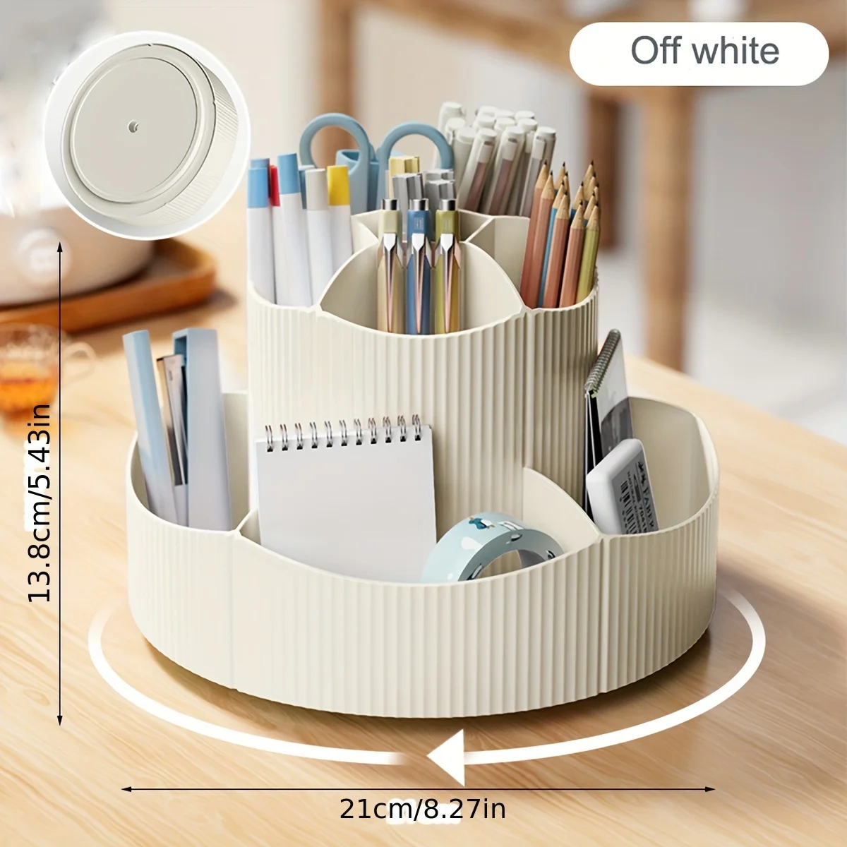 Rotating Desk Organizer - 11 Grids, Large-Capacity, Multifunctional  for Pens & Brushes Paint brush holder Drawing sheet holder