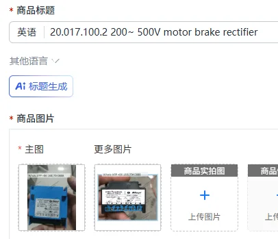 20.017.100.2 200~ 500V motor brake rectifier