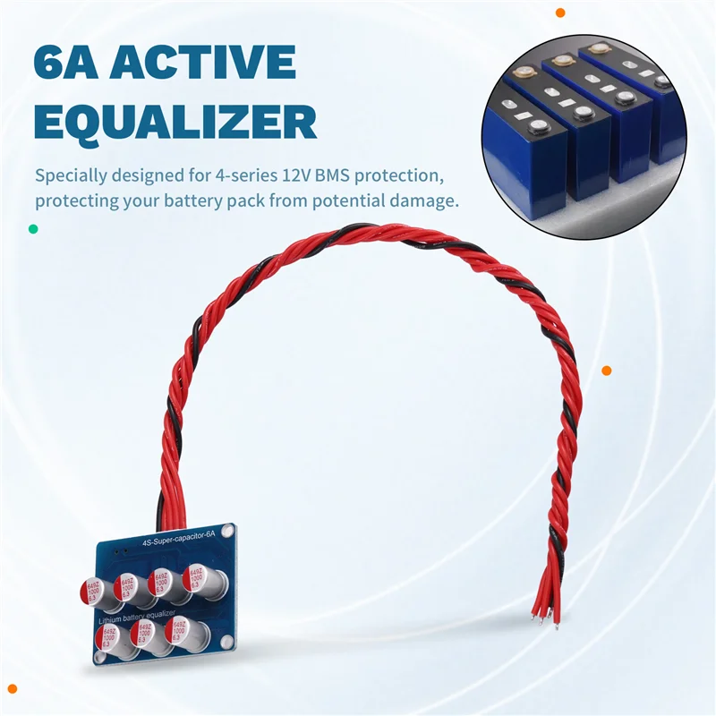 ABKU-Energie Transfer Balancing Board Lifepo4 Li-Lithium Battery Balancer For 4 Strings 12V Bmprotection