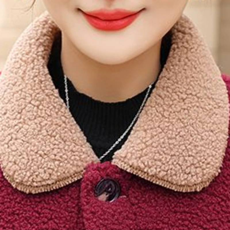 2023 Winter New Women Short Warm Coat Fleece-Lined Thickened Imitation Lamb Wool Coat Fashion Comfort Outwear