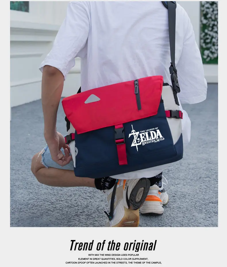 Anime Zelda Master's Sword Pattern Shoulder Bag Large Capacity Student School Bag Travel Package Water Proof Boys Gifts view 2