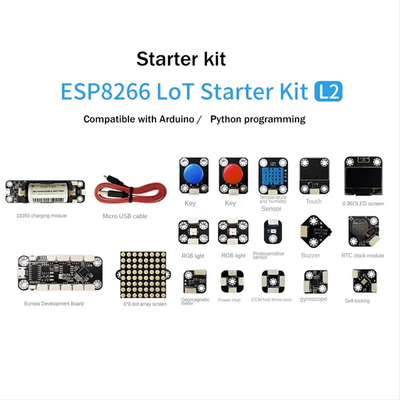 ESP8266 Wifi Module Python Development Board LoT Starter Kit Compatible with Arduino/Raspberry Pi C++ Python Programming