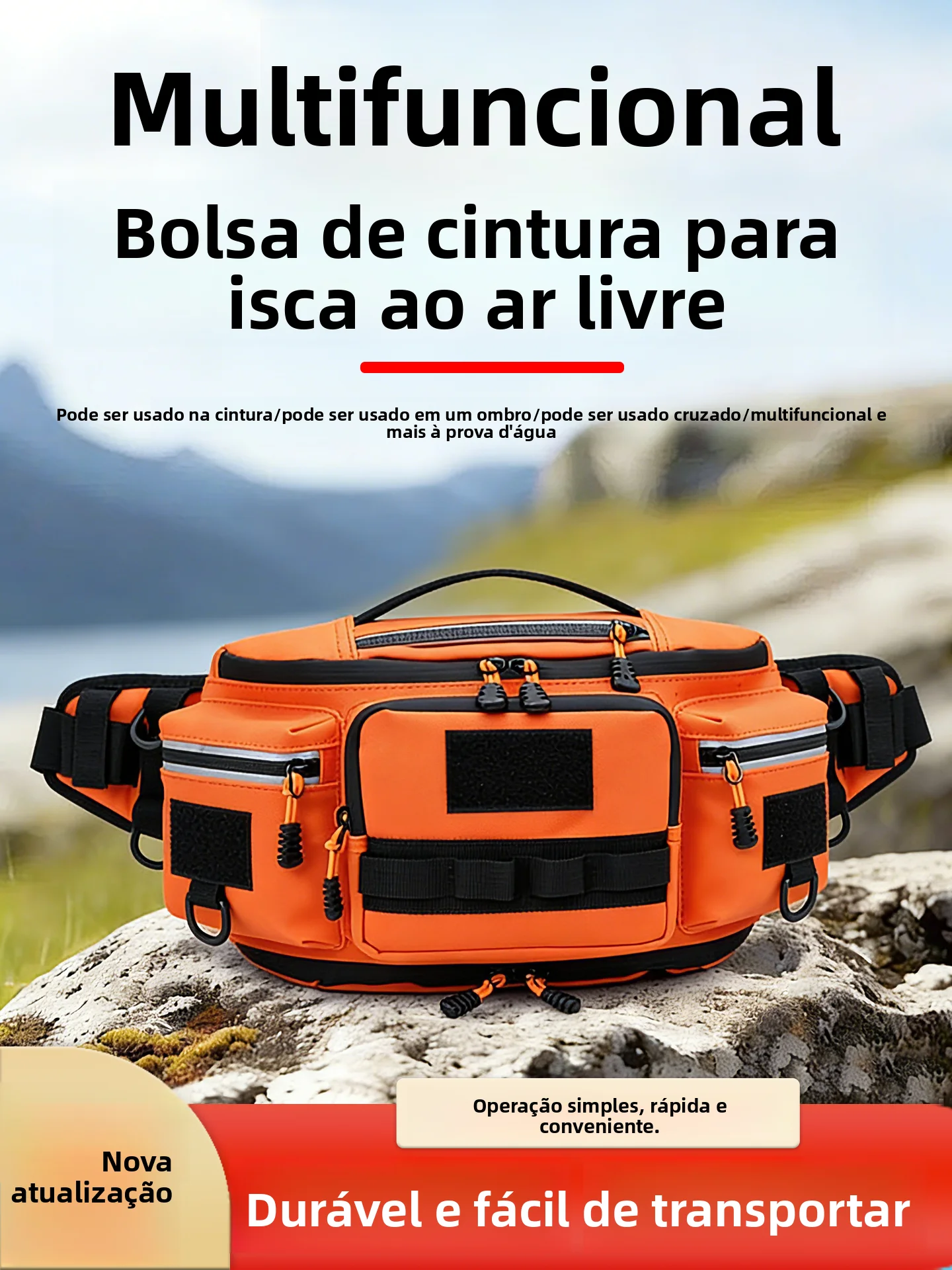 多機能釣り竿バッグ-クロスボディ-シングルショルダーバッグ-釣り用収納ポーチ-アウトドア-キャンプ-旅行用品用