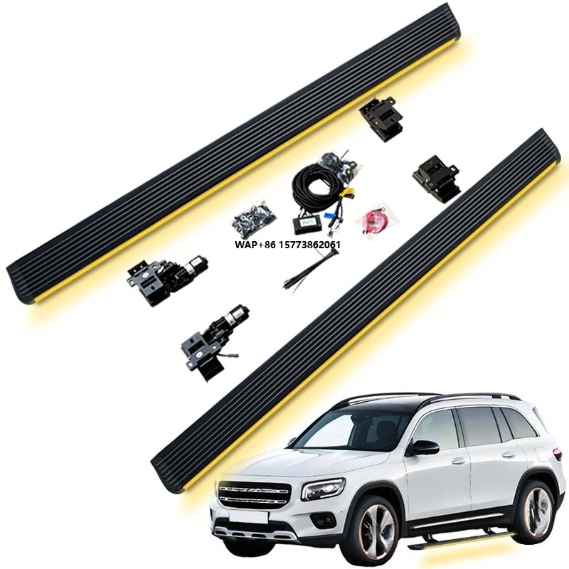Anti-Pinch Waterproof Thickened Aluminum Running Board Automatic Electric Power Side Step LED Side Light for GLB 2020-2025