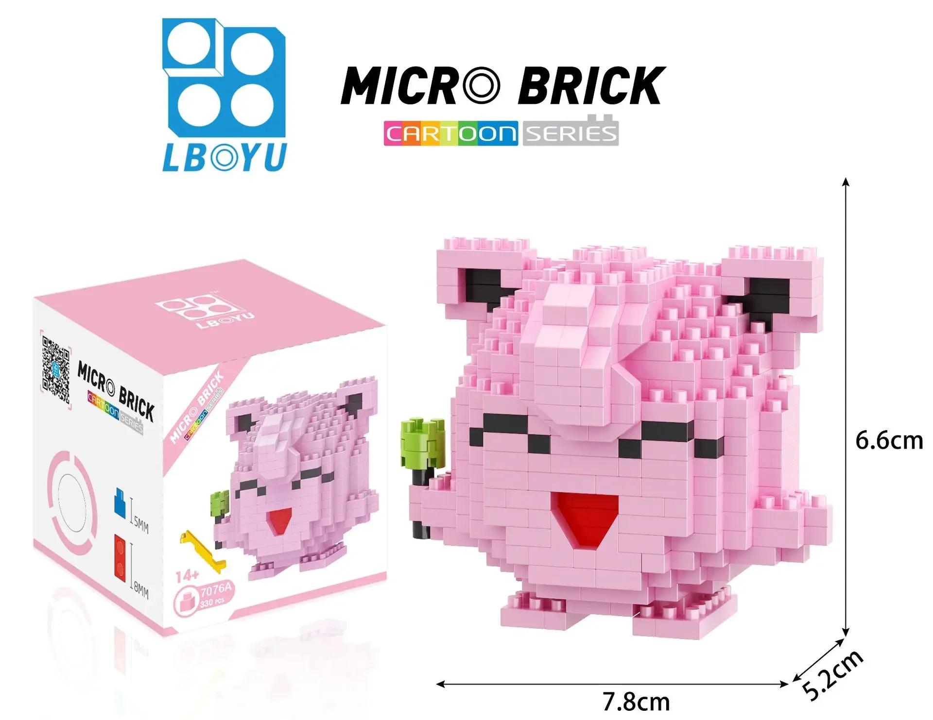 Micro blocs de construction Pokémon pour enfants, LBOYU, Jigglypuff, Gengar, Mudkip, Piplup, Raichu, Bulbasaur, Pikachu, Mini figurines en brique, jouet